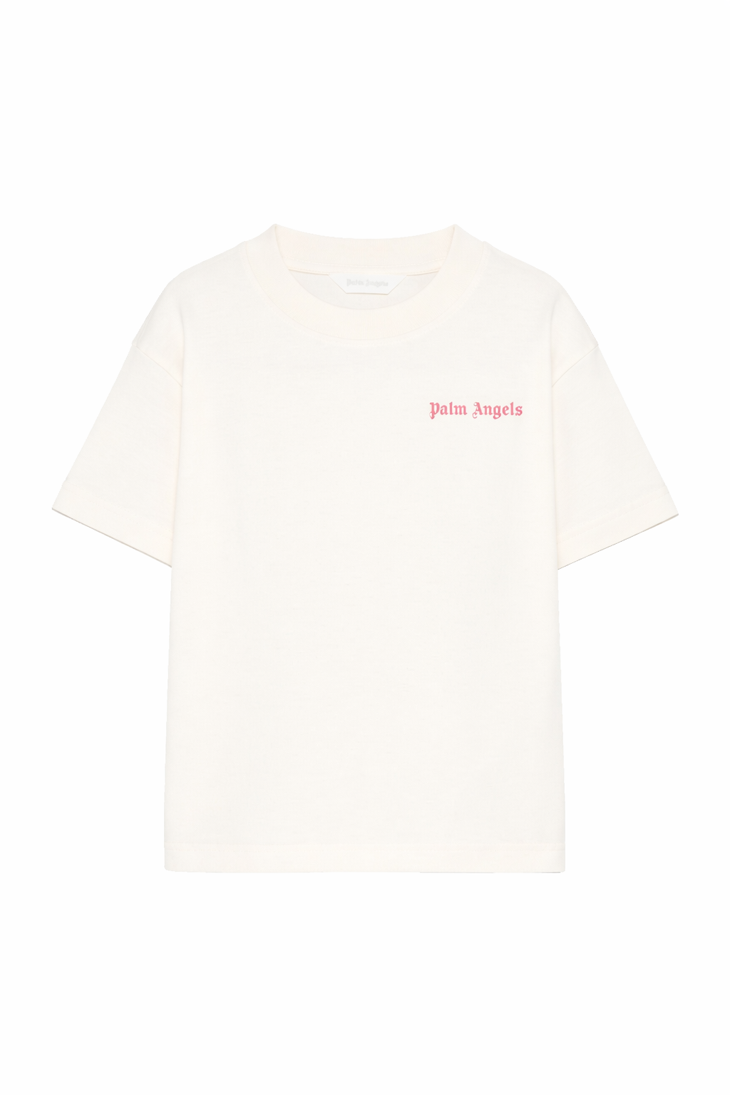 T-shirt per bambina Palm Angels Kids beige con logo sul davanti PGAA002S26JER003 002 PALM ANGELS KIDS