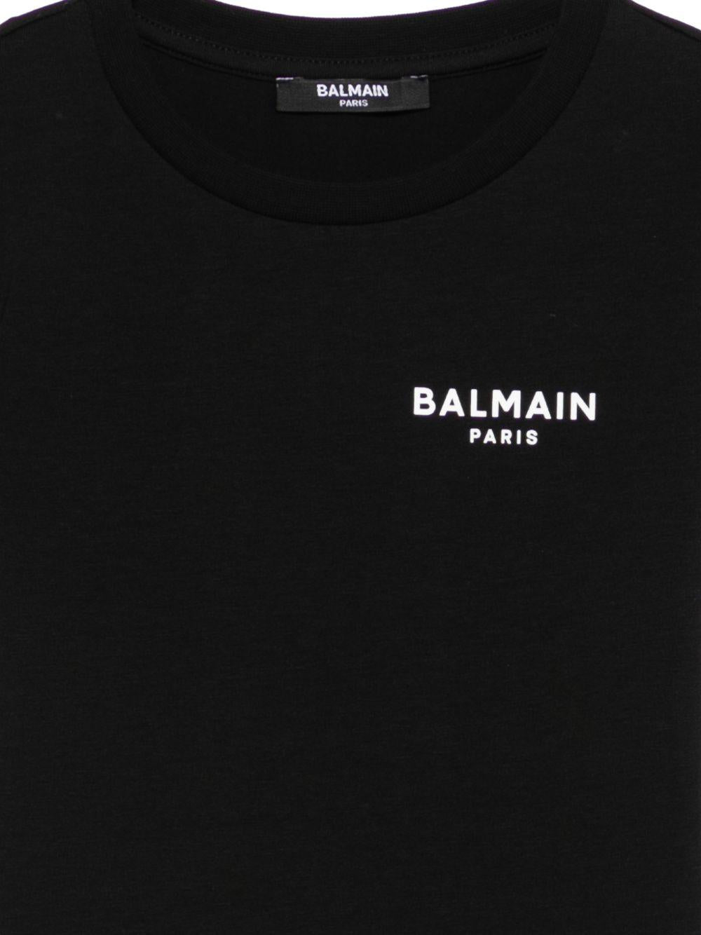 T-shirt per bambina Balmain Kids nera con logo sul davanti BY8C61 Z3277 930BC BALMAIN KIDS