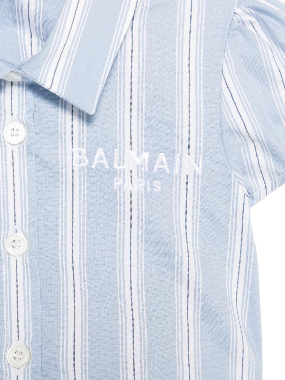 Camicia per neonata Balmain Kids multicolore con design a righe BY5001 P0592 685BC BALMAIN KIDS