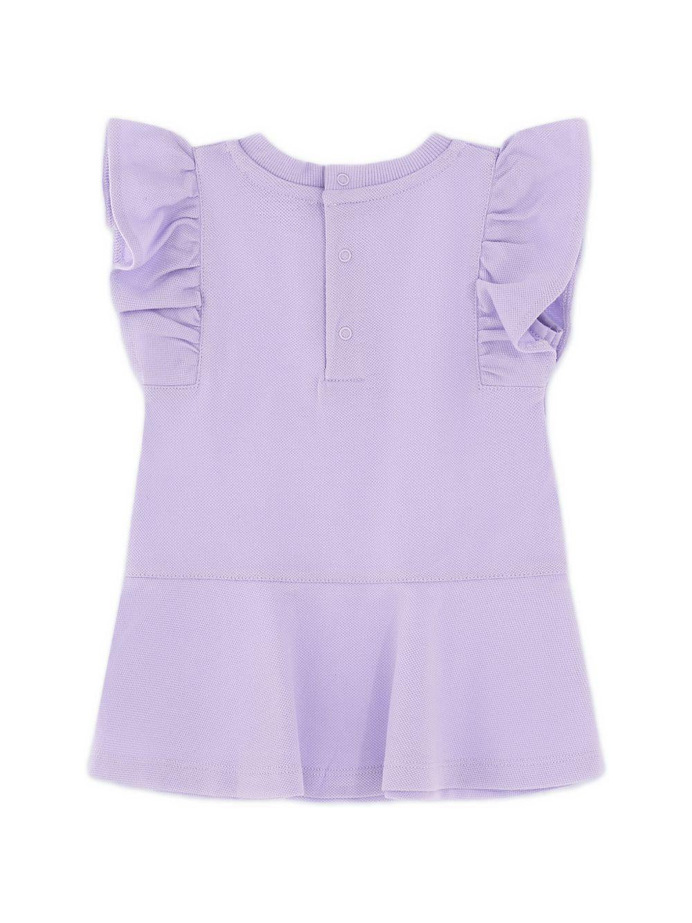 Abito per neonata Moschino Kids lilla con maniche con ruches MDV0DILFA06 51683 MOSCHINO KIDS