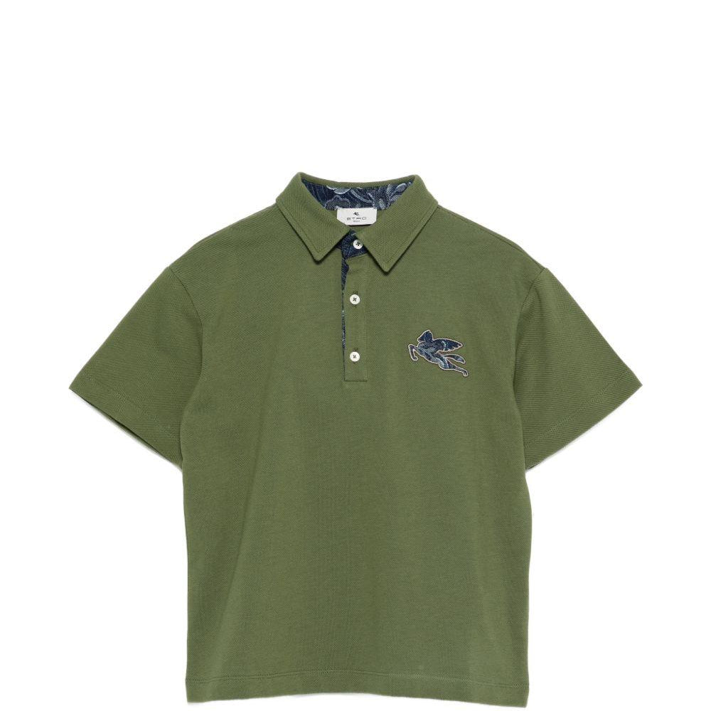 Polo per bambino Etro Kids verde con logo applicato GY8P01 Z0022 721 ETRO KIDS