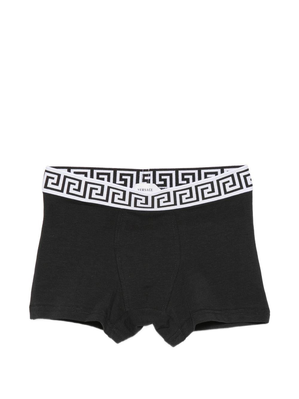 Set due boxer per bambino Versace Kids bianco e nero con stampa Greca 10252441A18280 2W020 VERSACE KIDS