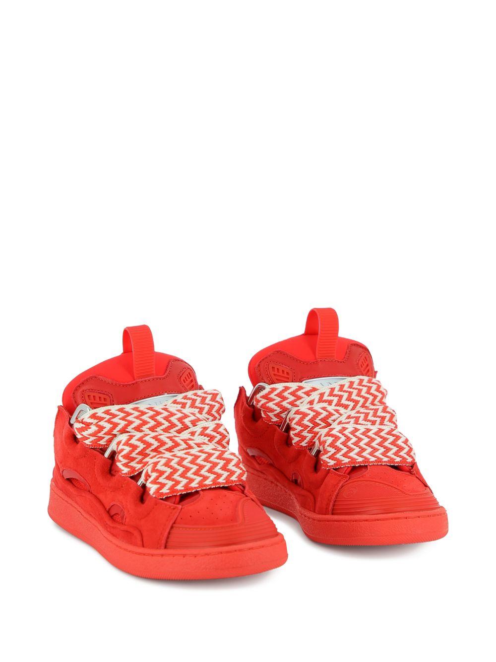 Sneakers per bambino Lanvin Enfant rosse con lacci a zigzag N30358 998 LANVIN KIDS