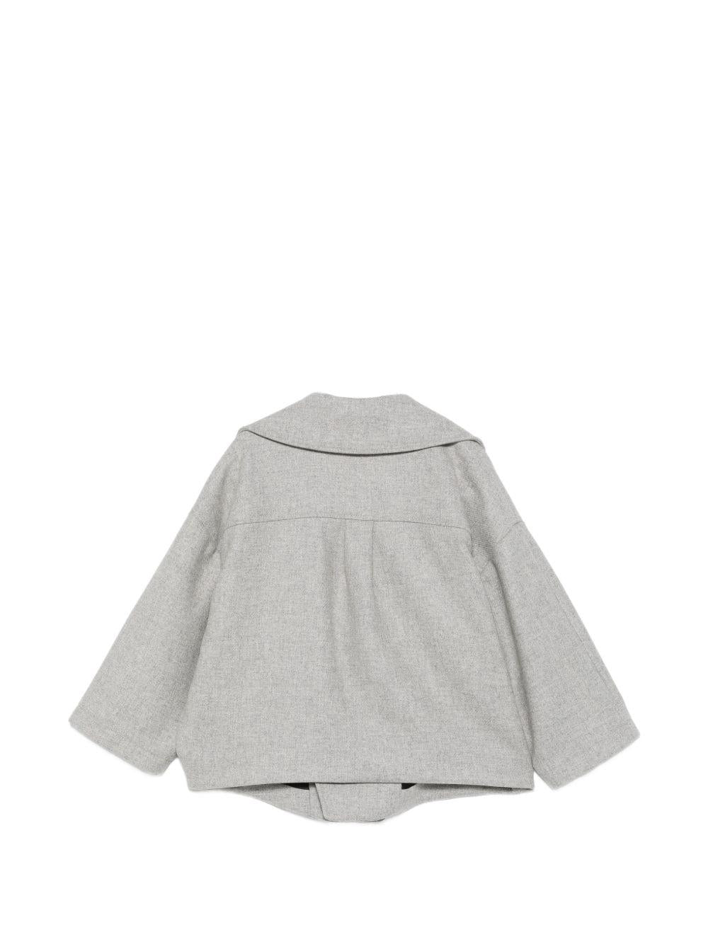 Blazer per bambina Balmain Kids grigio in doppiopetto con maniche ampie BZ2H10 E0254 806OR BALMAIN KIDS
