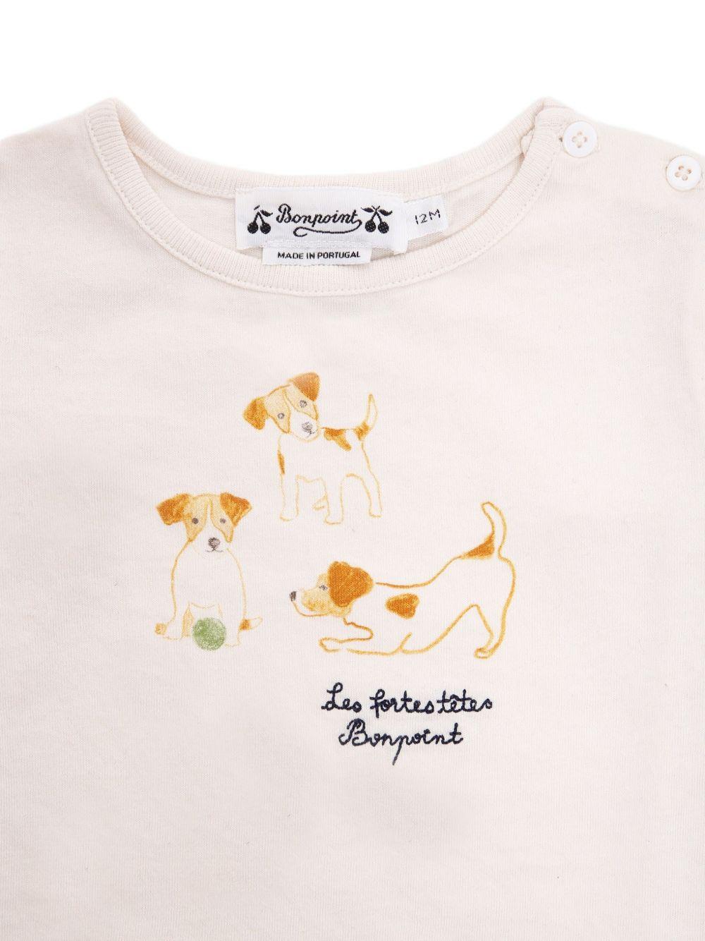T-shirt per neonato Bonpoint bianca con stampa W05YTSK00001 104 BONPOINT