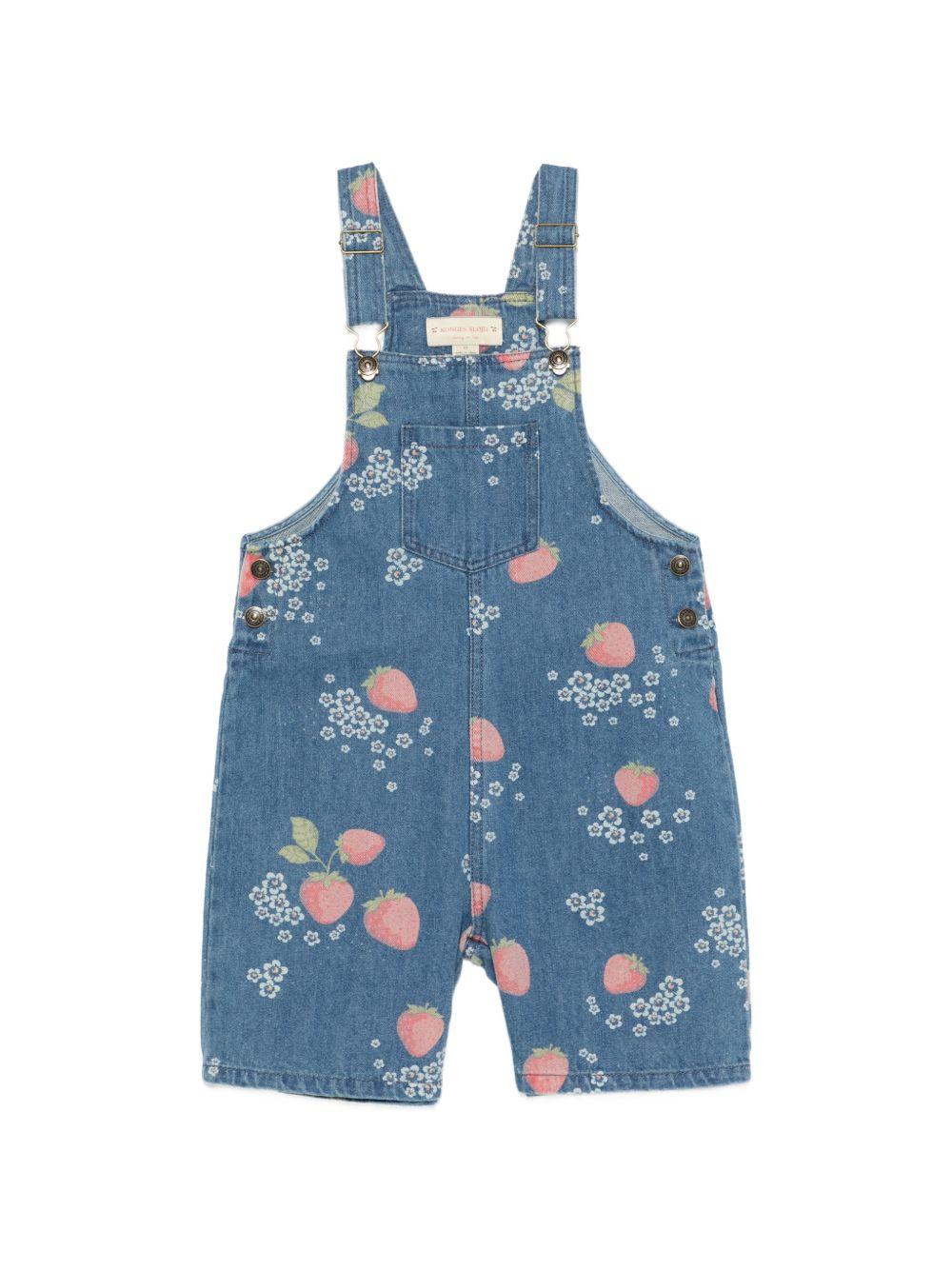 Salopette per bambina Konges Sløjd multicolore con motivo fragole all-over KS104972 SUN KONGES SLOJD KIDS