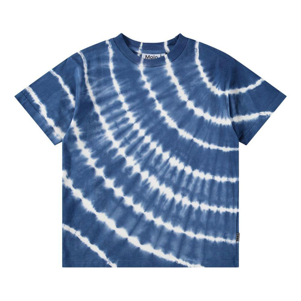 T-shirt Riley per bambino Molo blu con fantasia tie-dye 6S26A213 5988 MOLO KIDS