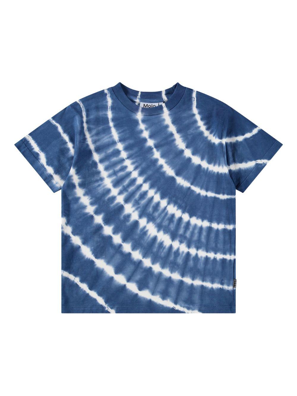 T-shirt Riley per bambino Molo blu con fantasia tie-dye 6S26A213 5988 MOLO KIDS