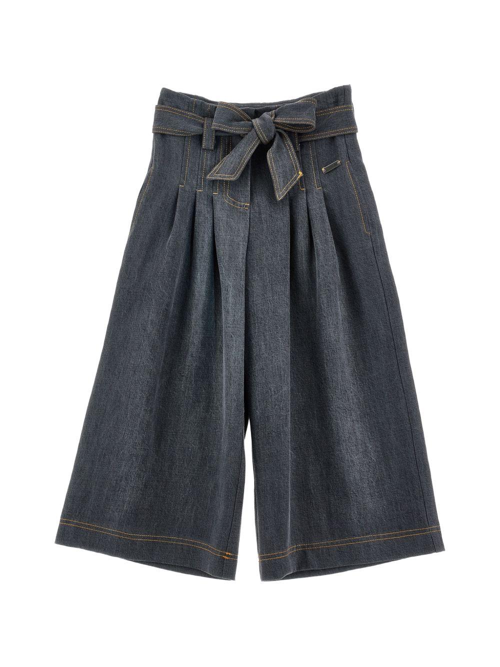 Pantaloni per bambina Monnalisa Kids grigi con dettagli plissettati 17H400 8208 032F MONNALISA KIDS