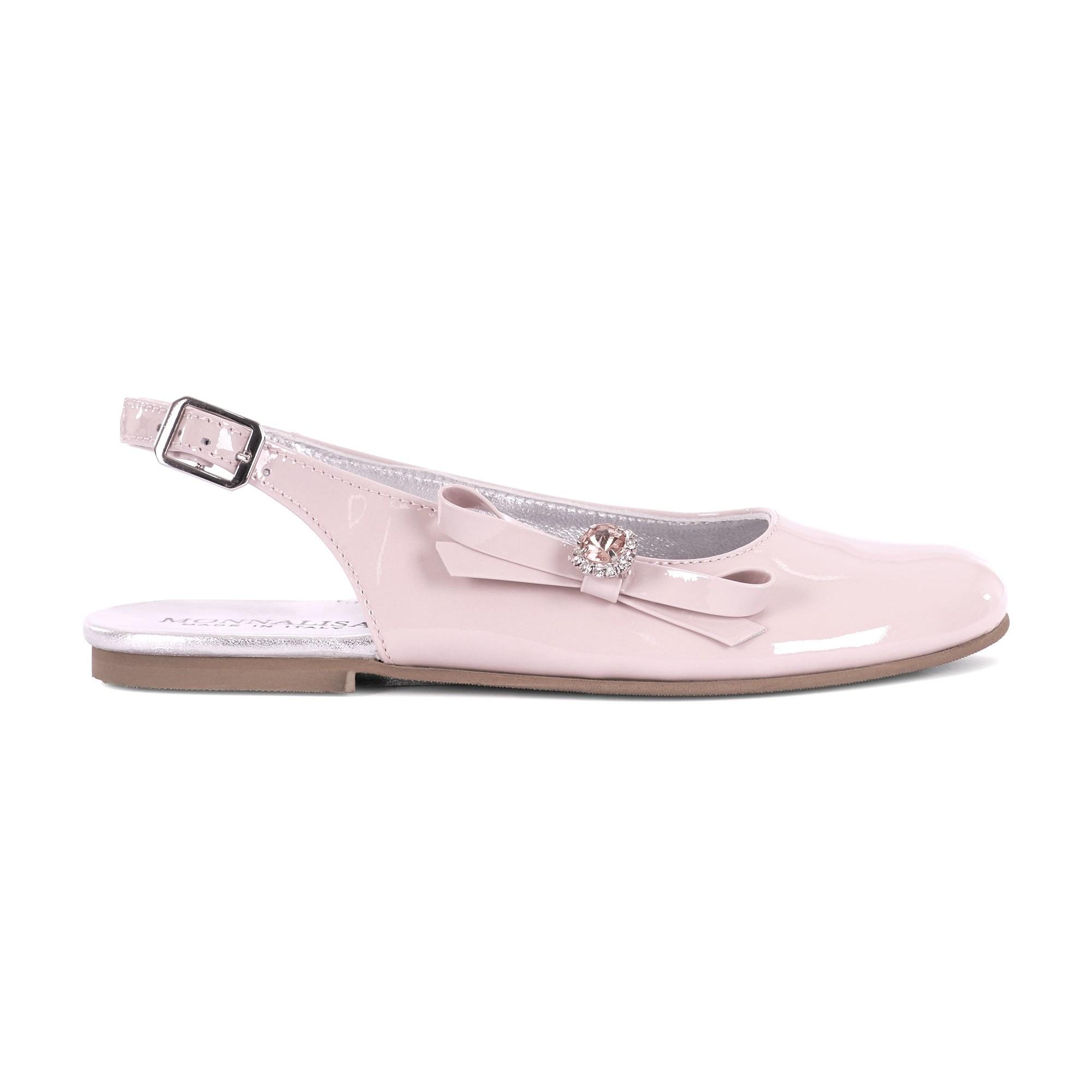 Ballerine per bambina Monnalisa rosa con fiocco e cristalli 87G000 7706 0091 MONNALISA KIDS
