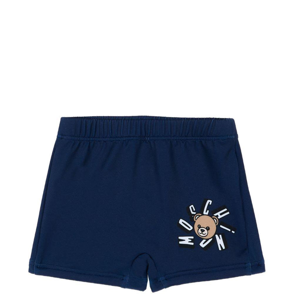 Costume per neonato Moschino Kids blu con stampa Teddy MXL006LKA11 40016 MOSCHINO KIDS