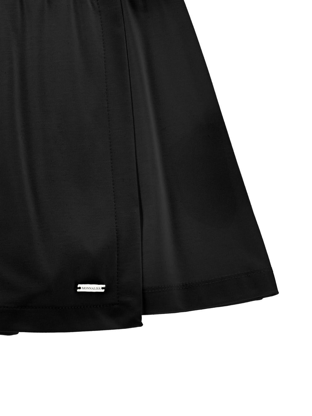 Pantaloncini per bambina Monnalisa neri con placca con logo 41G402 7231 0050 MONNALISA KIDS
