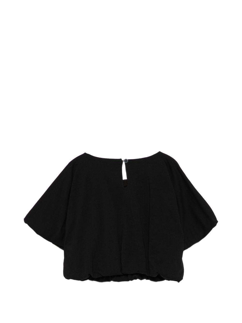 Top per bambina Moschino Kids nera con dettaglio logo HAM04BLBA10 60100 MOSCHINO KIDS