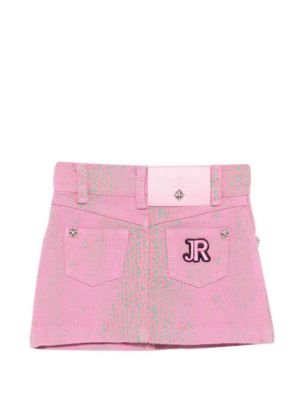 Gonna per neonata John Richmond Junior rosa con bottoni RIP26050GO SNAKE PATTERN JOHN RICHMOND KIDS