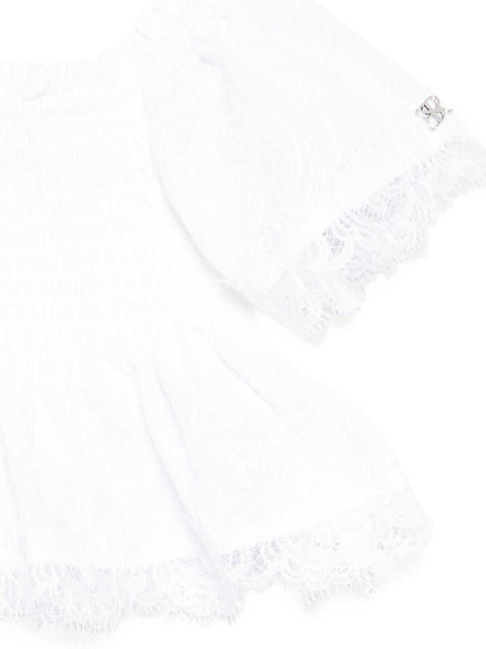 Camicia per bambina Ermanno Scervino Junior bianca con dettagli in pizzo Z1G301 7942 0099 ERMANNO SCERVINO JUNIOR