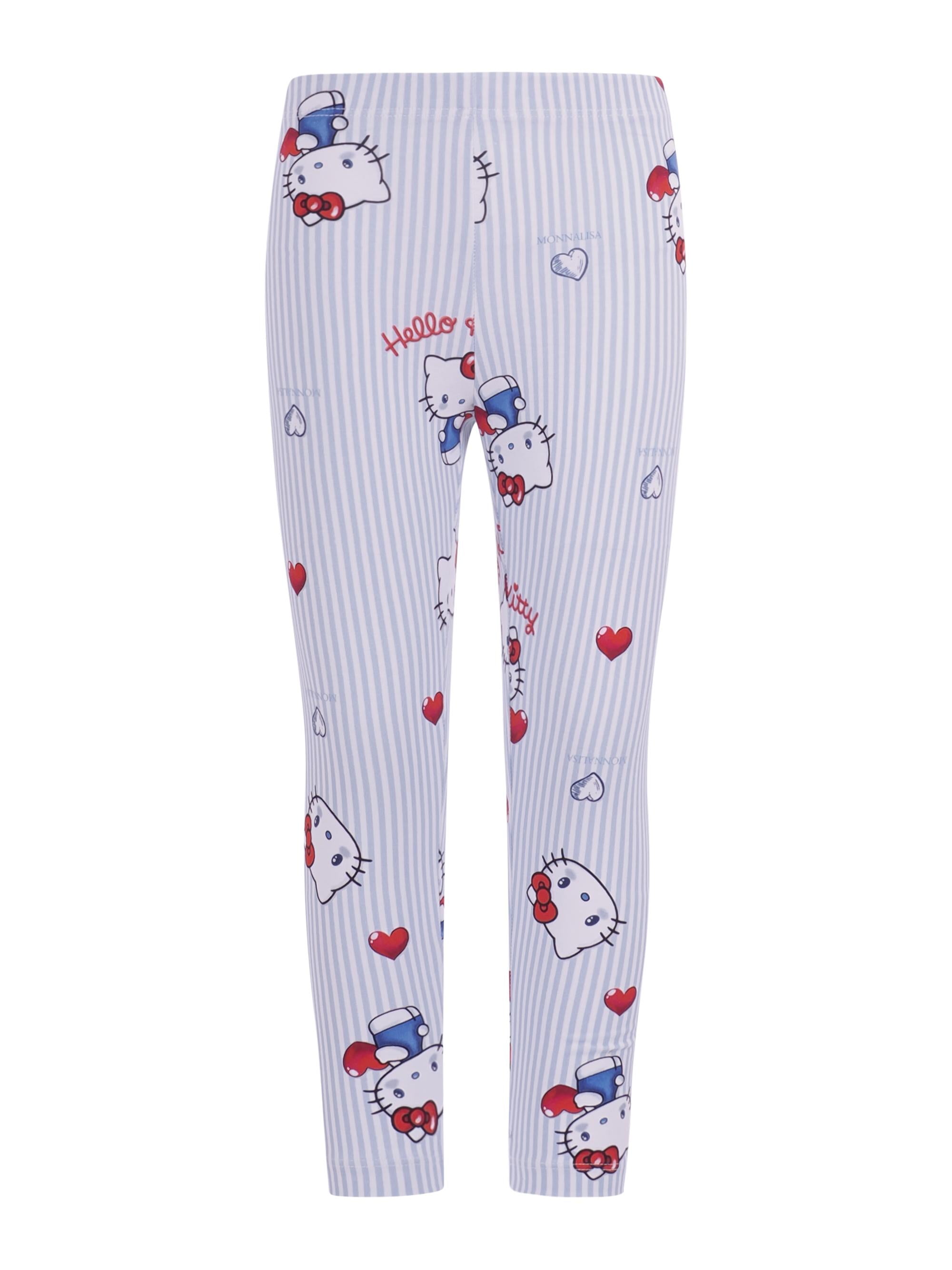 Set due pezzi top e pantaloni per bambina Monnalisa con stampa grafica sul davanti 19G507 7005 9958 MONNALISA KIDS