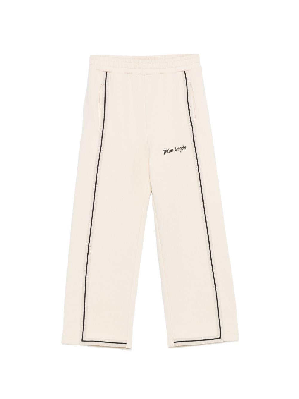 Pantalone per bambino Palm Angels Kids beige con striscia laterale PBCH012S26FLE001 092 PALM ANGELS KIDS