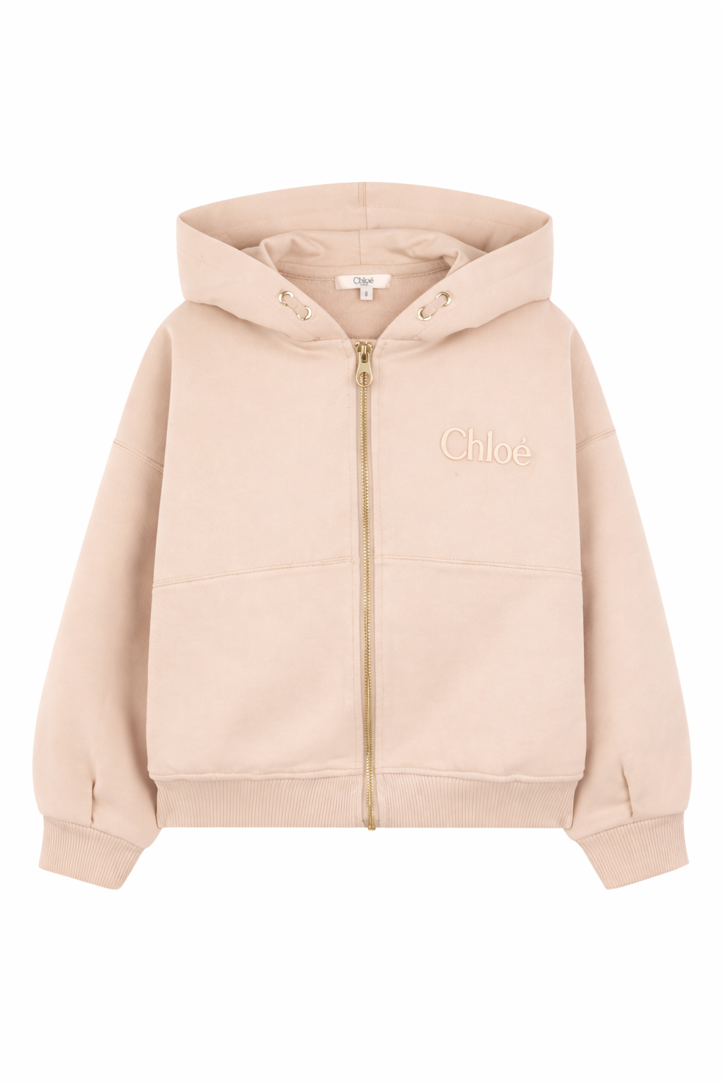 Felpa per bambina Chloé Kids rosa con cappuccio e zip C20840 46J CHLOE' KIDS