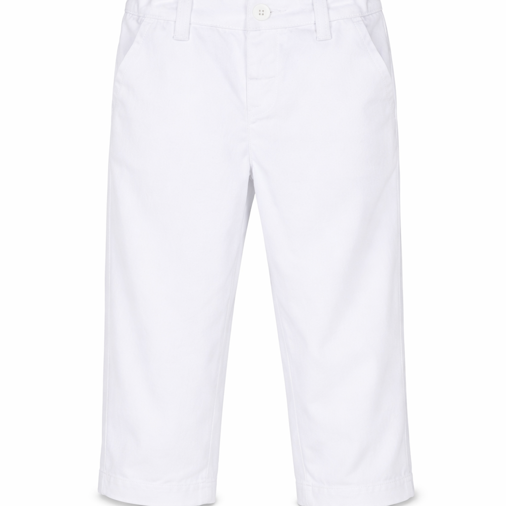 Pantaloni per neonato Emporio Armani Kids bianchi con placca logo 8NHP60 4N6YZ 0100 EMPORIO ARMANI KIDS