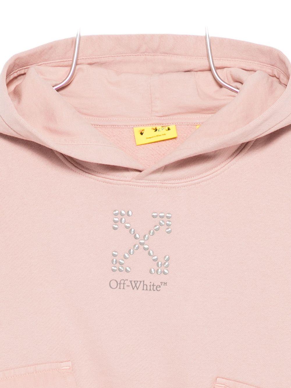 Felpa per bambina Off-White Kids rosa con cappuccio e stampa con logo OGBB00BF25FLE001 3B07 OFF WHITE KIDS