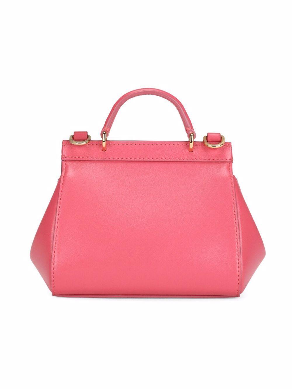 Borsa Sicily mini per bambina Dolce & Gabbana Kids rosa con dettaglio placca logo dorata EB0003 AW576 80422 DOLCE & GABBANA KIDS