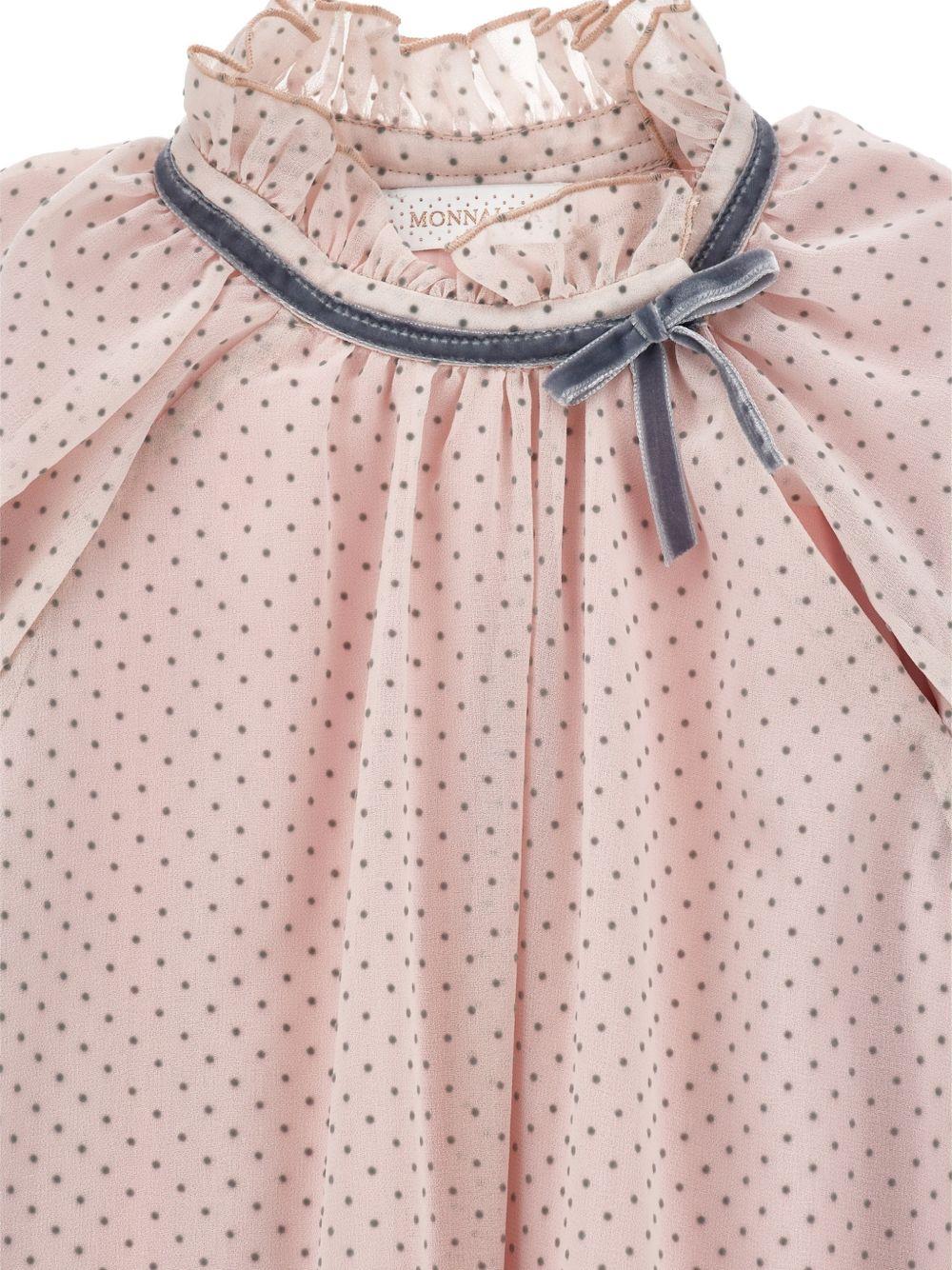 Abito per bambina Monnalisa Kids rosa con motivo a pois 71H909 8138 9132 MONNALISA KIDS