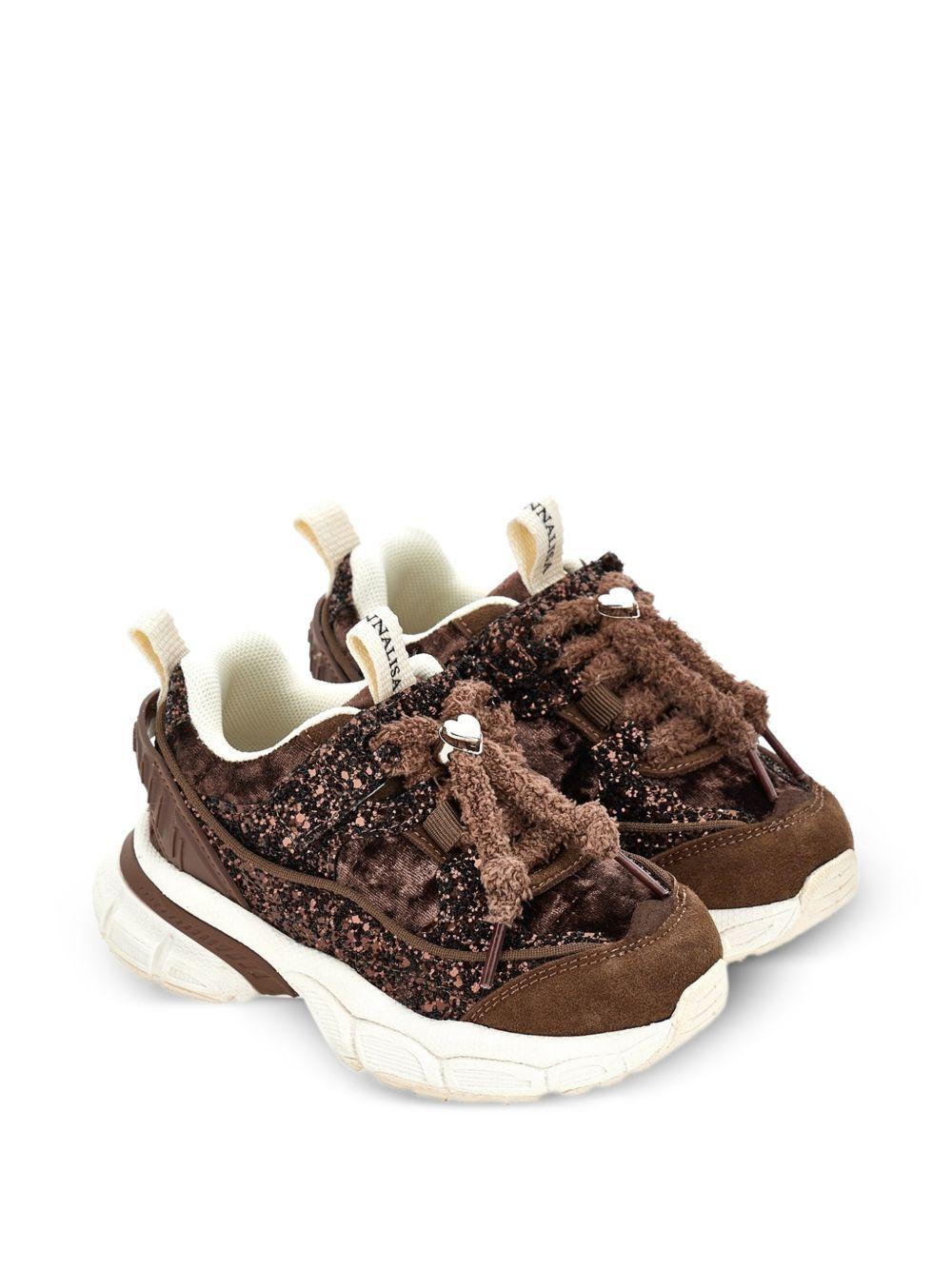 Sneakers per bambina Monnalisa Kids marroni con dettaglio glitter 8CH006 8773 0006 MONNALISA KIDS