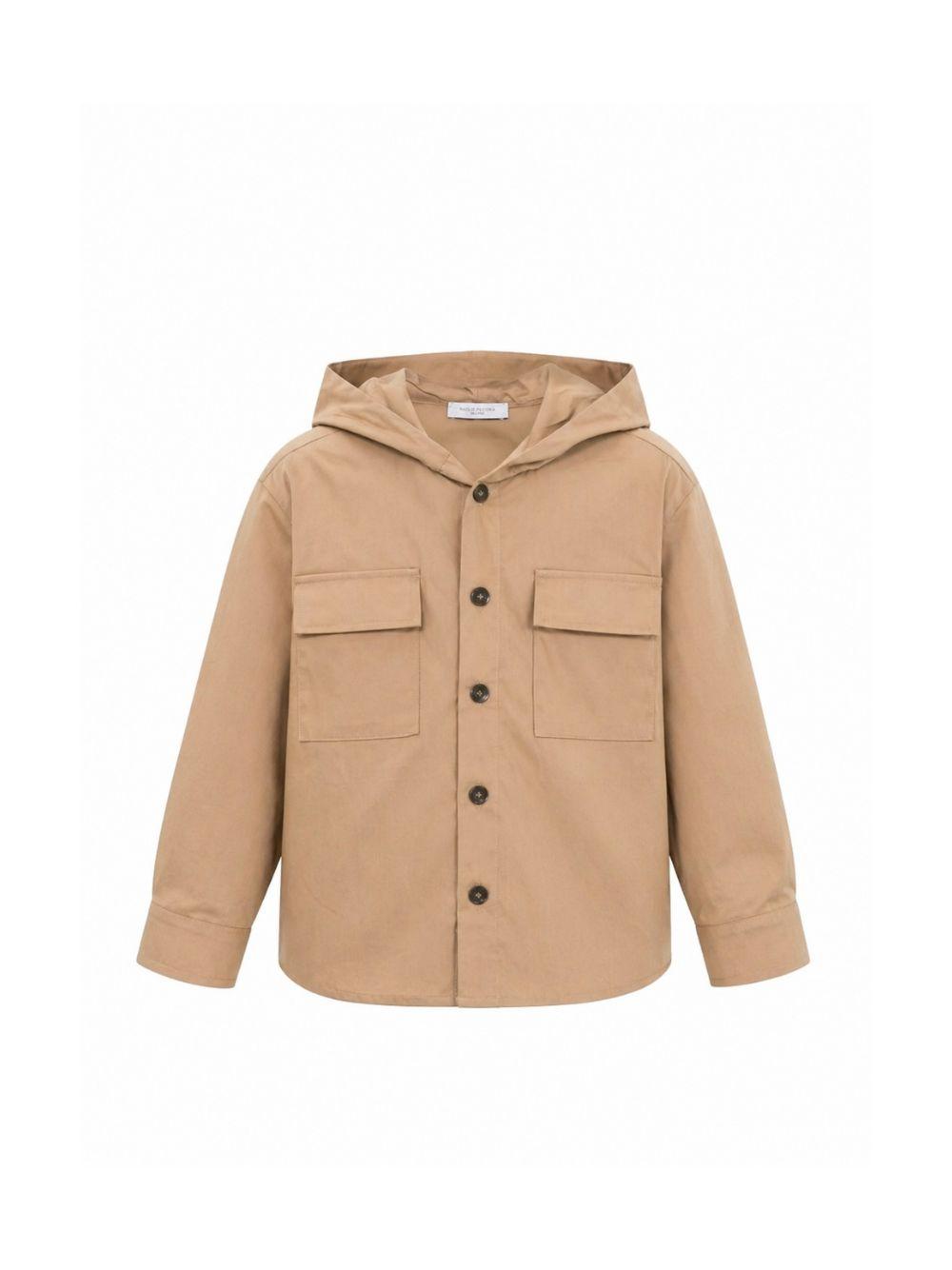 Camicia per bambino Paolo Pecora Kids beige con cappuccio PP4331 KEIGE PAOLO PECORA KIDS