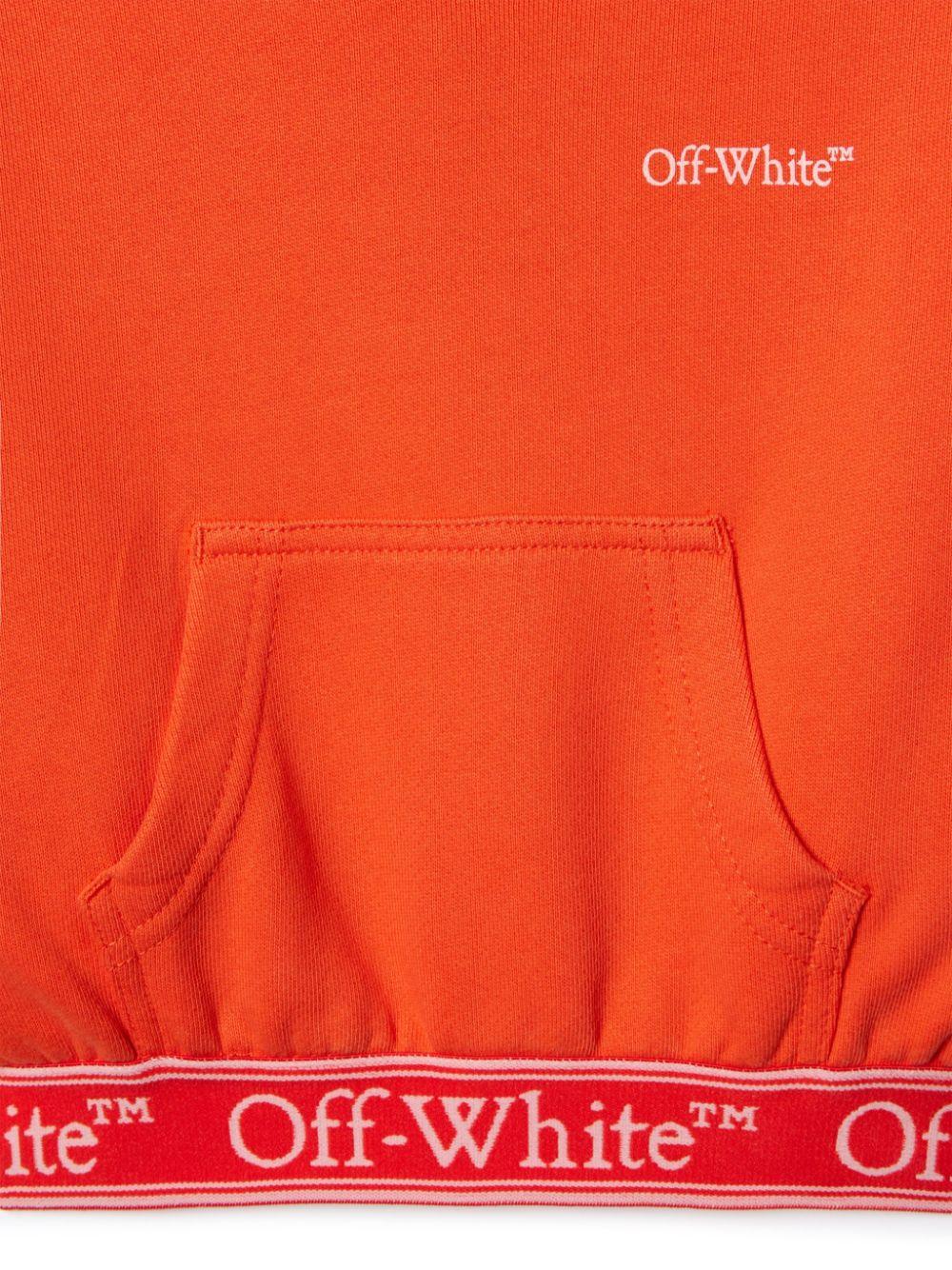 Felpa per bambina Off-White Kids Bookish arancione con banda logo OGBB005S25FLE001 2630 OFF WHITE KIDS