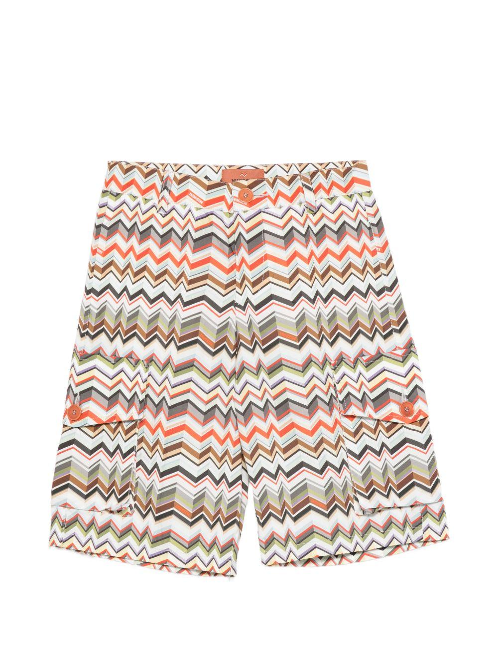 Shorts per bambino Missoni Kids multicolore con motivo a zig zag MY6Q29 P0606 997 MISSONI KIDS