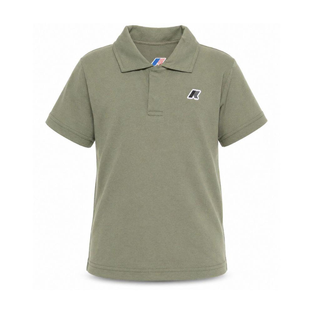 Polo per bambino K Way Kids verde con toppa con logo K7134LW V15 K-WAY KIDS