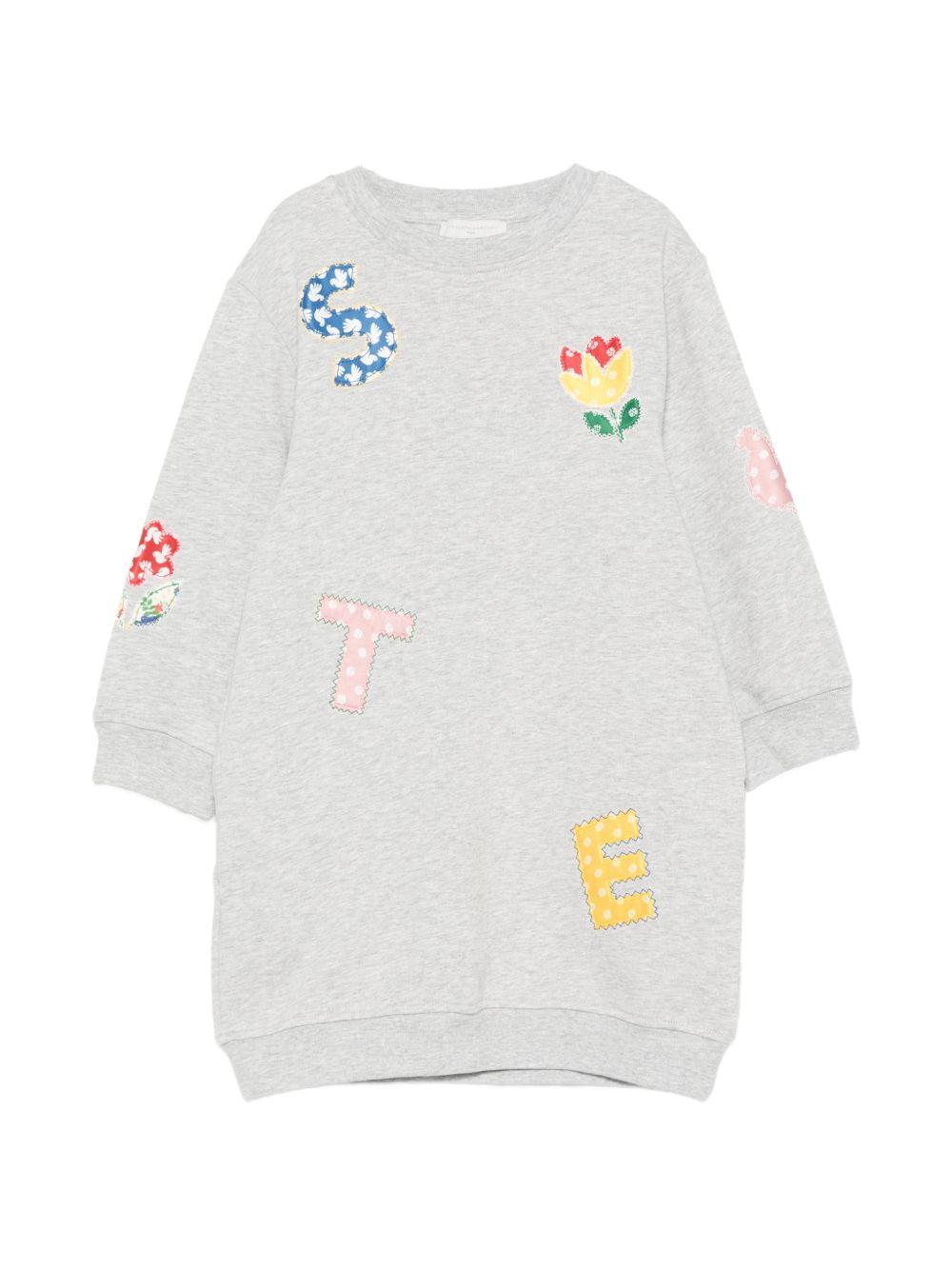 Abito modello felpa per bambina Stella McCartney Kids grigio con applicazioni TZ1A60 Z3059 807 STELLA McCARTNEY KIDS