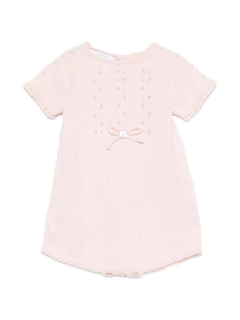 Abito per neonata Paz Rodriguez rosa con dettagli a fiocco 005-123687 322 PaZ RODRIGUEZ KIDS