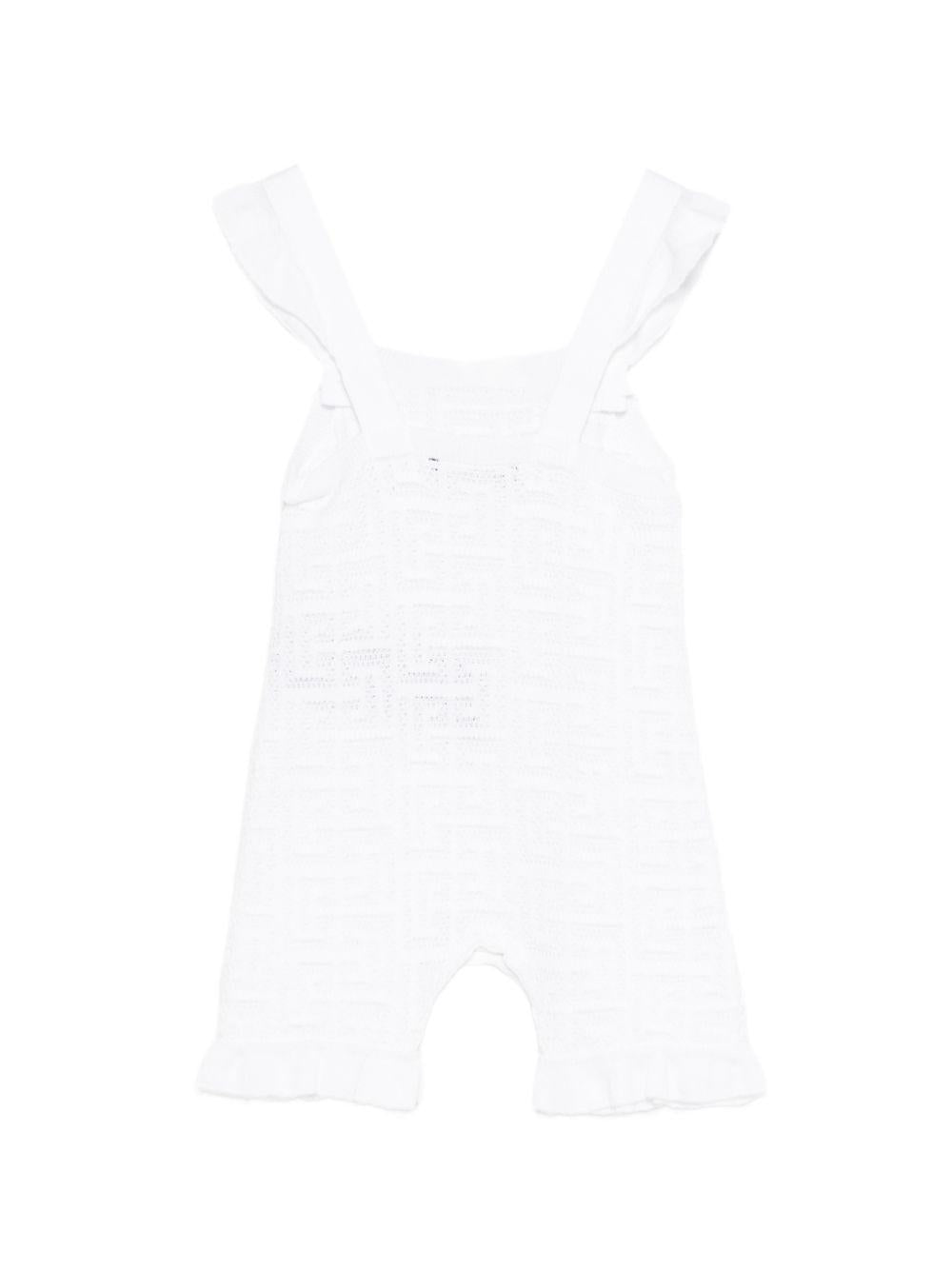 Salopette per neonata Balmain Kids bianca con ruches BYA052 X0018 100 BALMAIN KIDS
