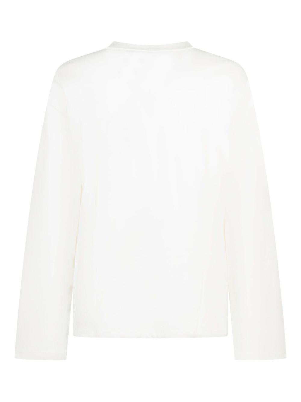 T-shirt per bambino Emporio Armani Kids bianca con dettaglio sul davanti EB000420 AF15013 M0134 EMPORIO ARMANI KIDS