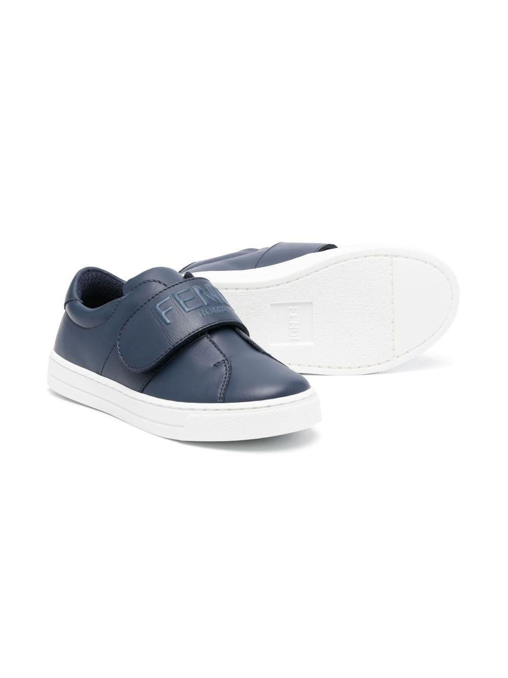 Sneakers per bambino Fendi Kids blu con chiusura a strappo JMR454 AN8M F1LQL FENDI KIDS