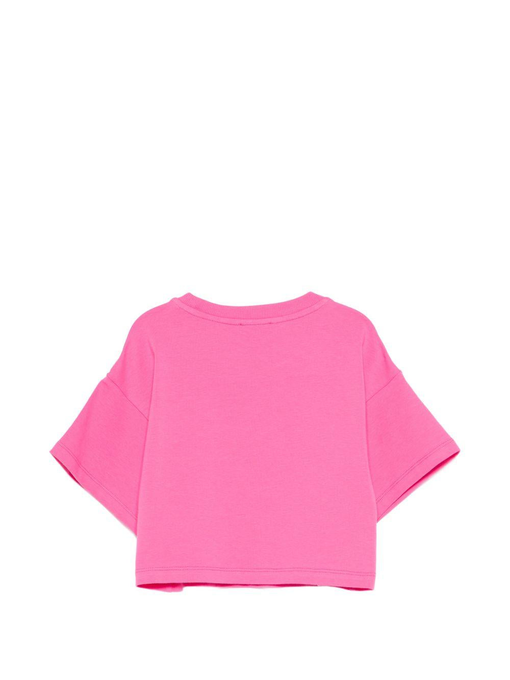 T-shirt per bambina Moschino Kids fucsia con stampa Teddy Bear HDM072LBA00 50533 MOSCHINO KIDS