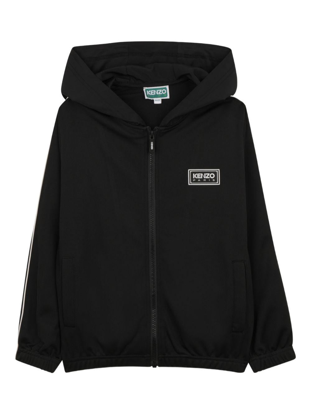 Felpa per bambino Kenzo Kids nero con cappuccio K61690 09B KENZO KIDS