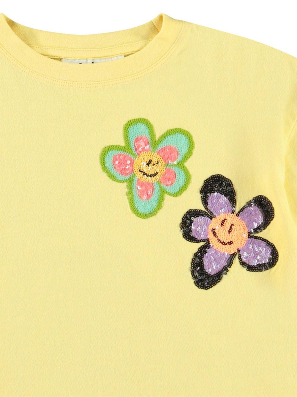 T-shirt per bambina Molo Reinette giallo con ricamo a fiori 2S25A210 3935 MOLO