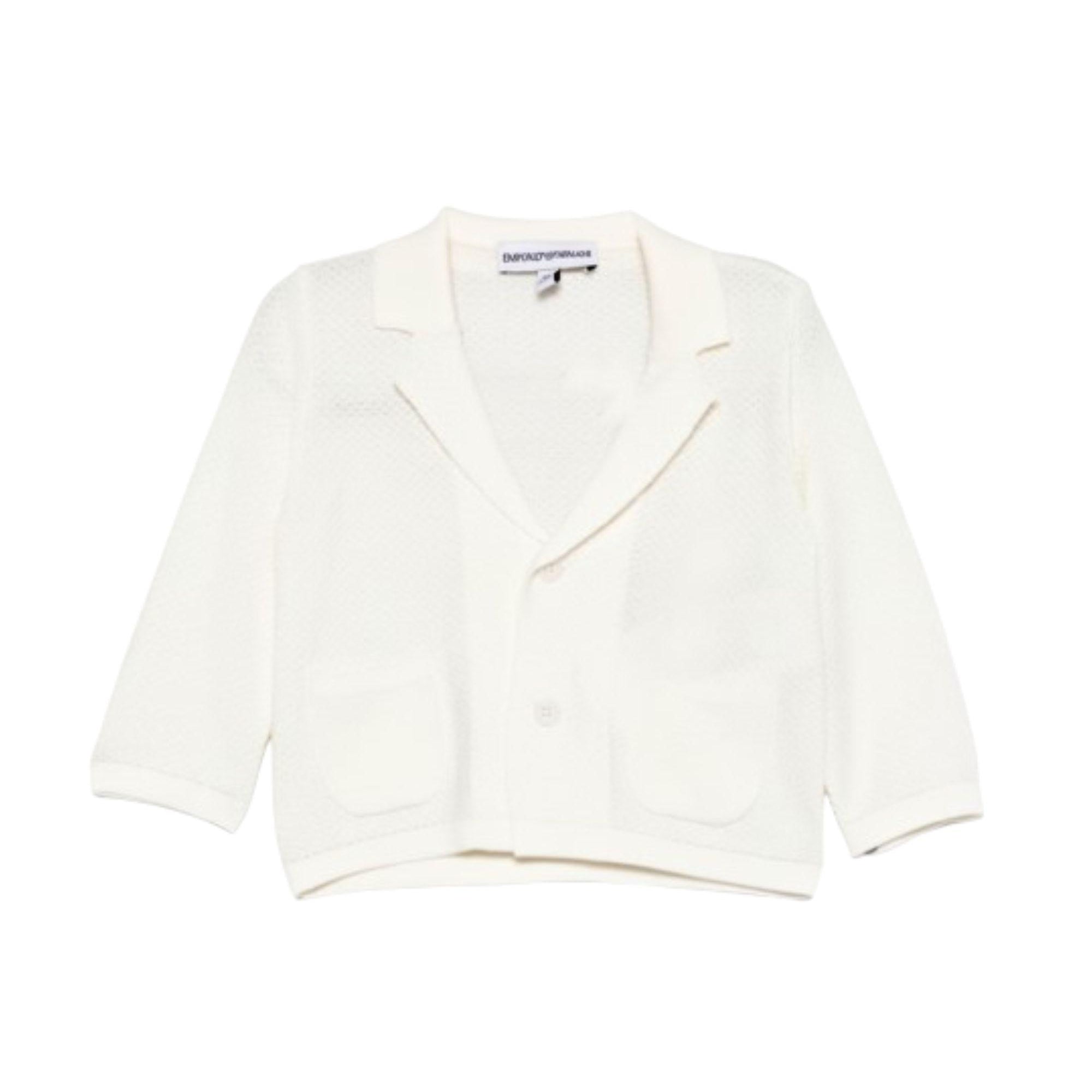 Blazer per neonato Emporio Armani Kids bianco a maniche lunghe EB001223 AF23412 U0007 EMPORIO ARMANI KIDS