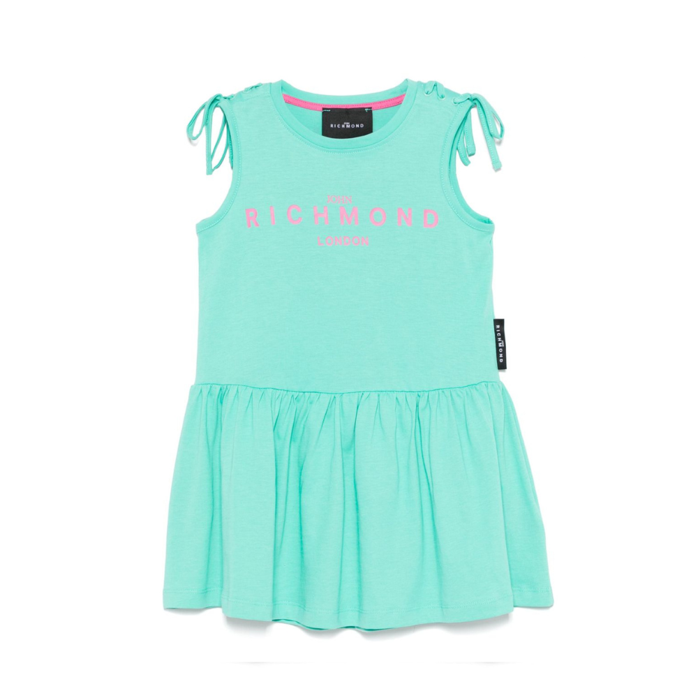 Abito per bambina John Richmond Junior verde acquamarina con dettaglio con cinturino RGP25008VE GREEN LIGHT JOHN RICHMOND KIDS