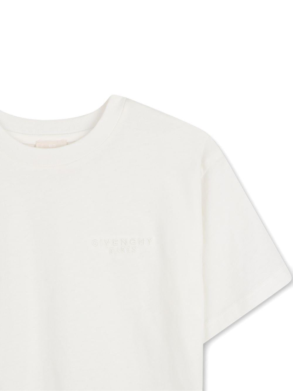 T-shirt per bambino Givenchy Kids bianca con logo sul petto H31344 117 GIVENCHY KIDS