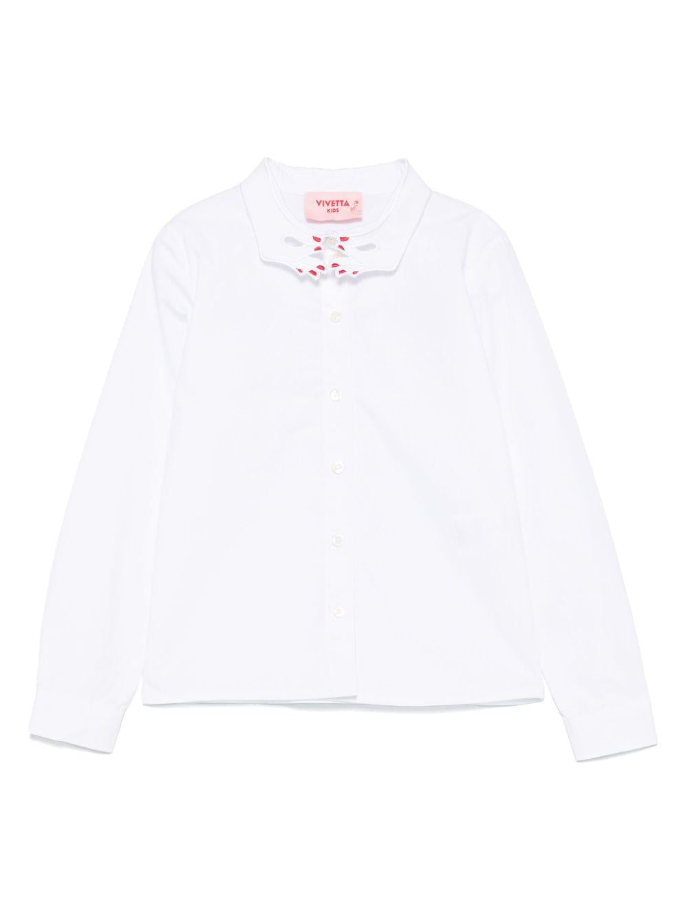 Camicia per bambina Vivetta bianco con design ricamato VE2506 BIANCO VIVETTA KIDS