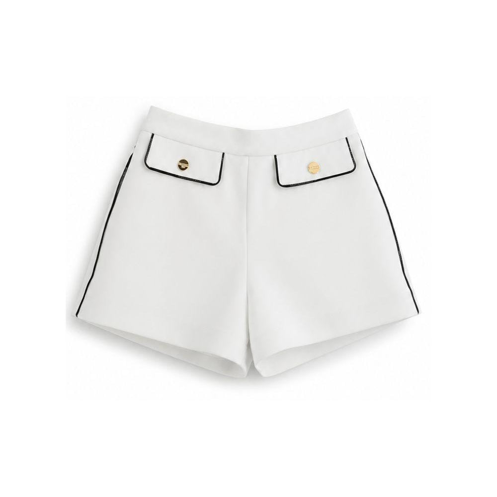 Shorts per neonata Elisabetta Franchi la Mia Bambina bianchi con tasche ad aletta EGBE0270GA022 0100 ElISABETTA FRANCHI KIDS