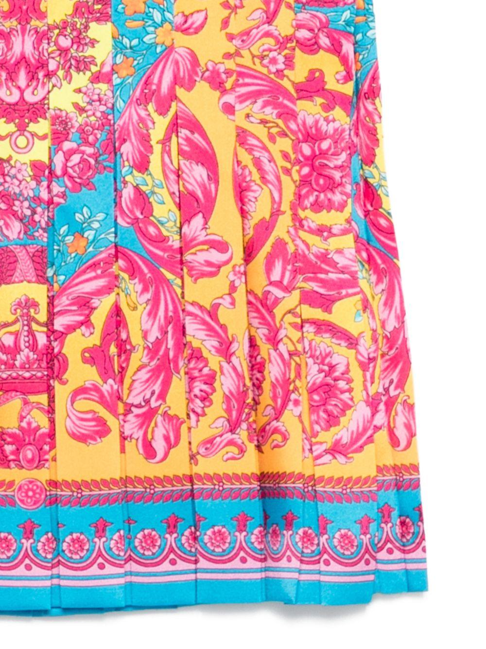 Gonna plissettata per bambina Versace Kids multicolore con stampa a fiori 10181291A16903 5PF70 VERSACE KIDS