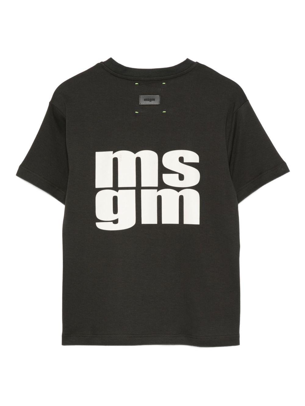 T-shirt per bambini MSGM Kids nero con stampa logo F5MSJUTH056 MS040 MSGM KIDS