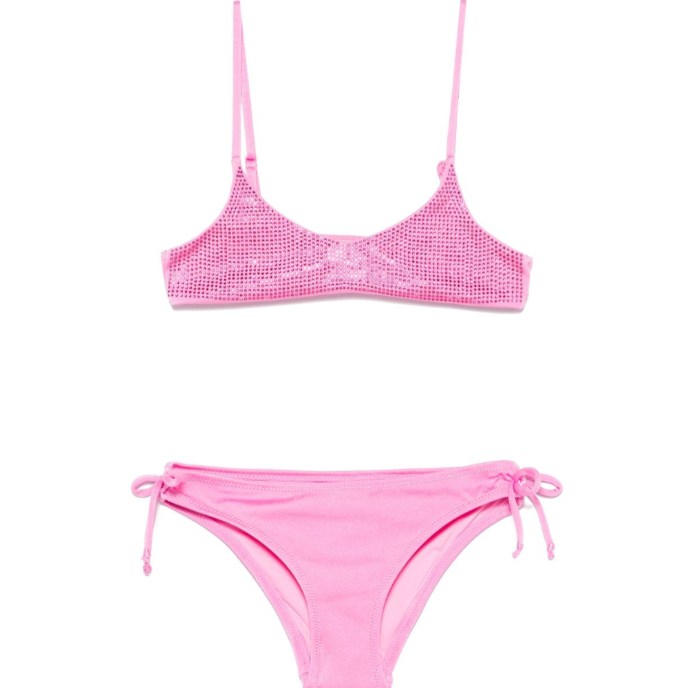 Bikini per bambina MC2 Saint Barth Kids Paloma rosa con dettagli glitter PALO002 00345H MC2 ST. BARTH KIDS