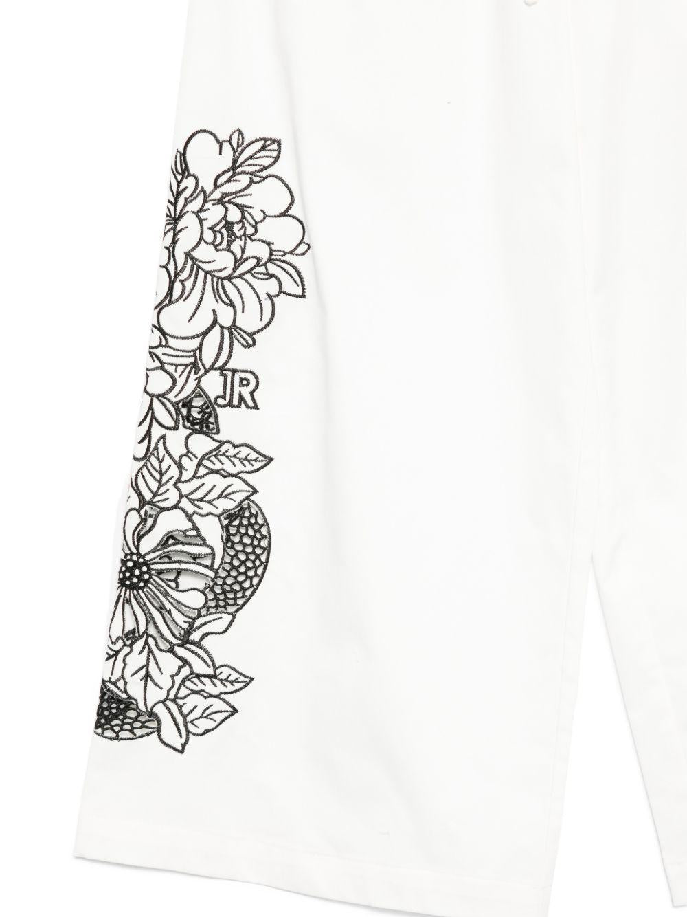 Pantaloni per bambina Jhon Richmond bianchi con stampa floreale RGP26127PA WHITE JOHN RICHMOND JUNIOR