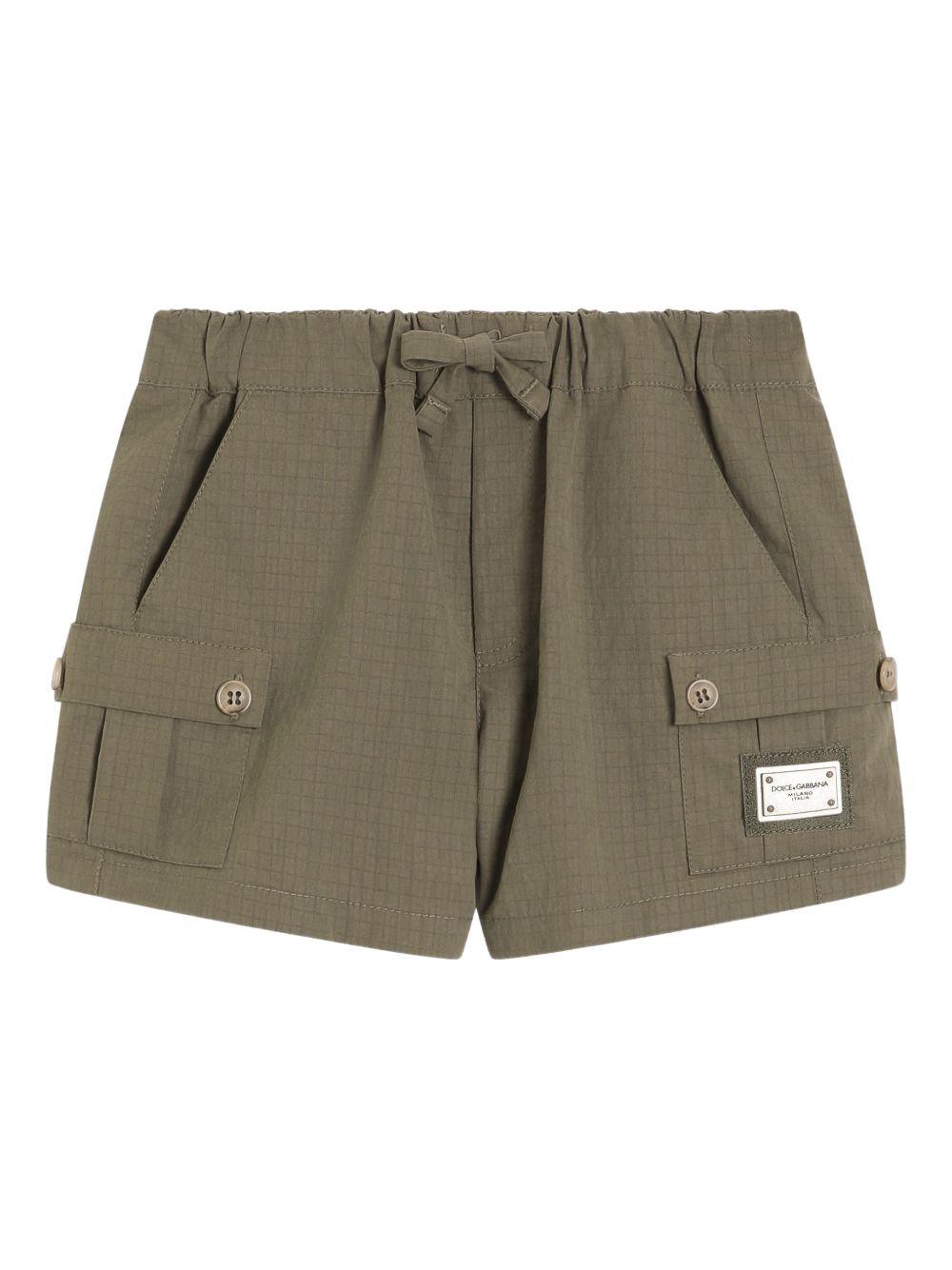 Shorts per neonato Dolce & Gabbana Kids verde con vita elasticizzata L14Q06 HUMV9 V4026 DOLCE & GABBANA KIDS