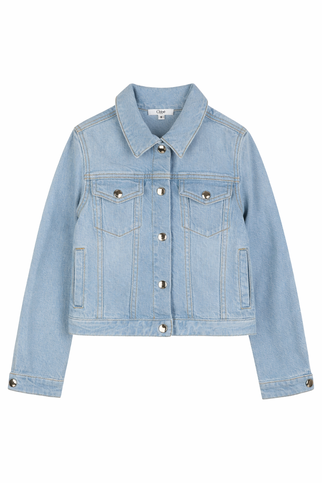 Giacca per bambina Chloé Kids in denim con bottoni in cotone C20835 Z04 CHLOE' KIDS